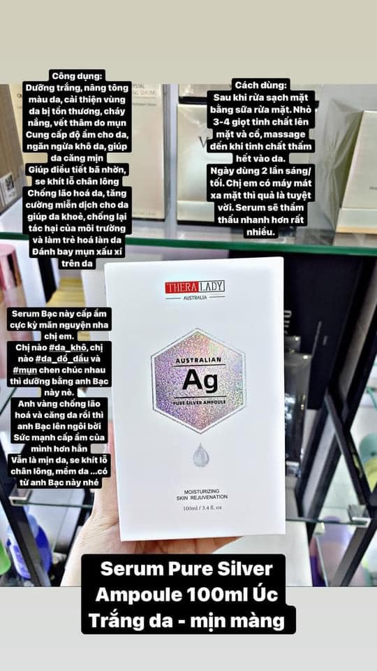 SERUM BẠC ÚC- Australian Pure Silver Ampoule Theralady 100ml ( Hàng Úc đi air)