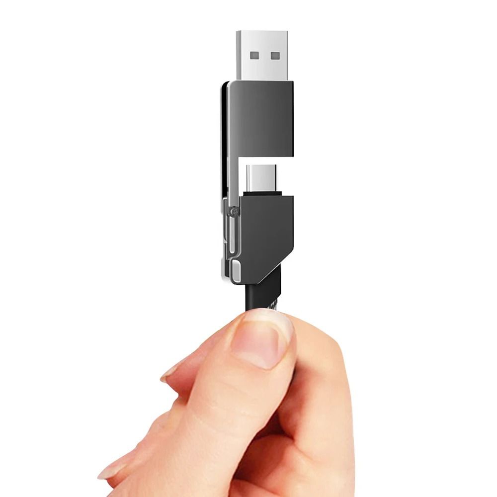 AAVGH 4 in 1 Multi Charging Cable Short Fast Charger Keyring Multi Connectors Cable USB A/C to Type C Charger Cord