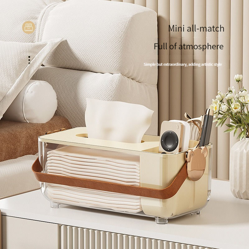 HANGDIAN【Miễn phí vận chuyển】Máy tính để bàn hộp đựng khăn giấy tay đèn phòng khách Bàn cà phê sang trọng trang trí đa chức năng sáng tạo cho gia đình chống bụi hộp giấy rút đơn giản