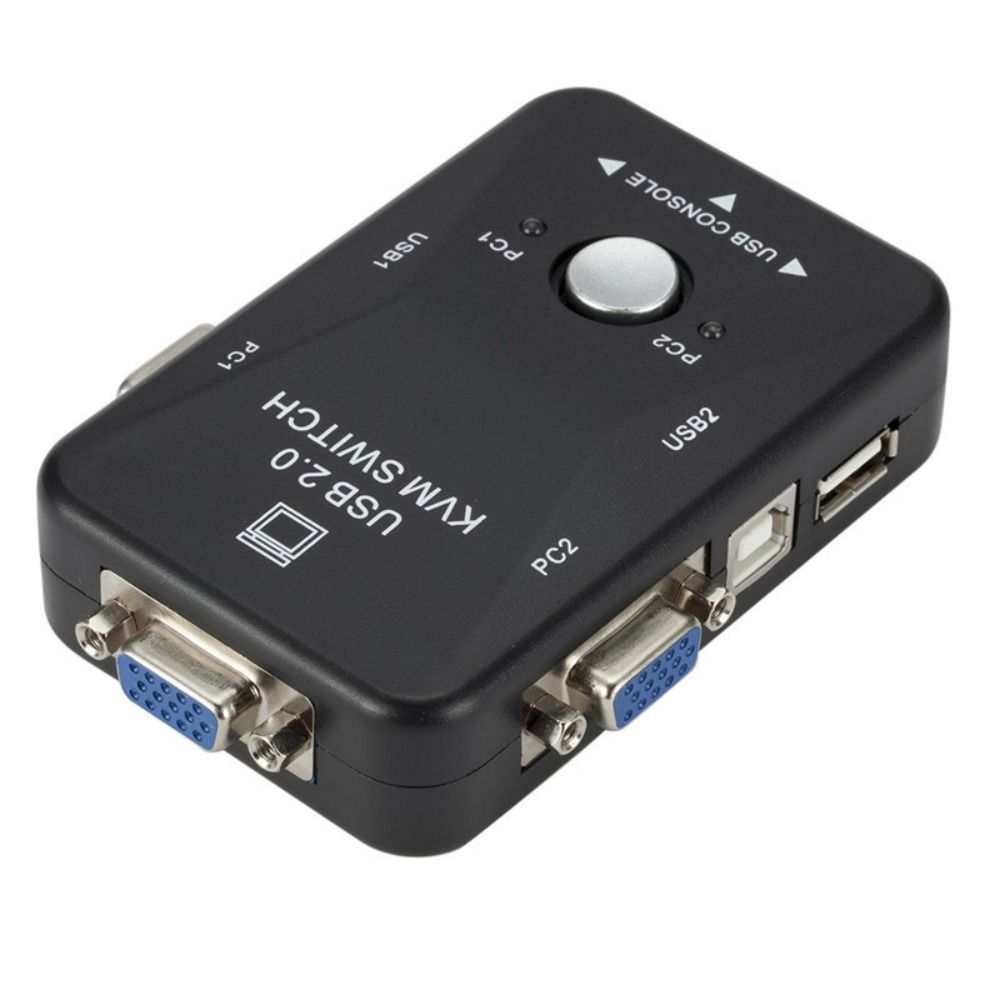 P9yn2 switcher 2 port vga kvm switch 2 in 1 out vga splitter box convenient for computer/mouse/keyboard/u disk