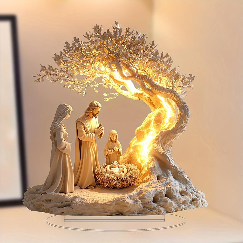 Easter Nativity Scene Figurine Tabletop Decor Nativity Figurines Set Home Decoration. 