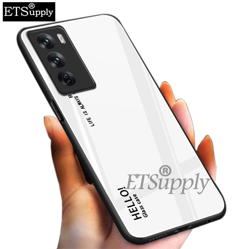 Phone case OPPO Reno 12 Pro Back cover Gradient Mirror Tempered Glass Protector Hard For OPPO Reno 12 Pro Back cover Phone Cases