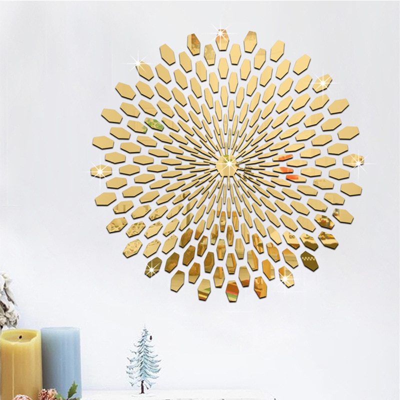 Sunflower Acrylic Mirror Sticker Decorative Sticker Room Decor Aesthetic Room Decoration Wall Decor Wall Sticker Bedroom