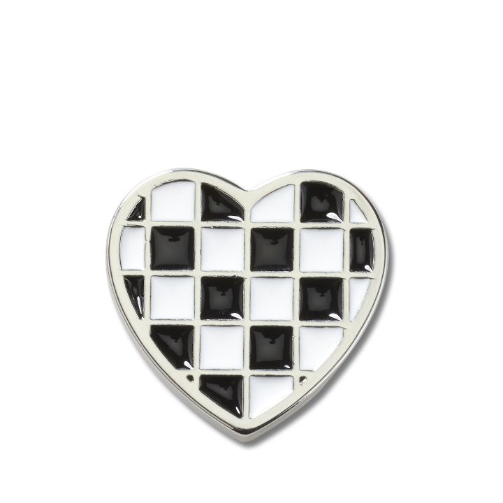 Phụ kiện Jibbitz™ Charm Silver Checkerboard Heart - 10012307