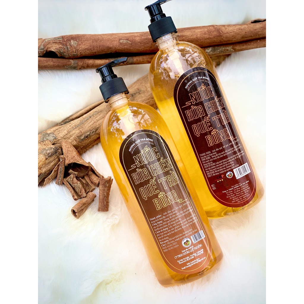 Nước Rửa Chén Quế Trà Bồng 1000ml - OCOP 3 sao