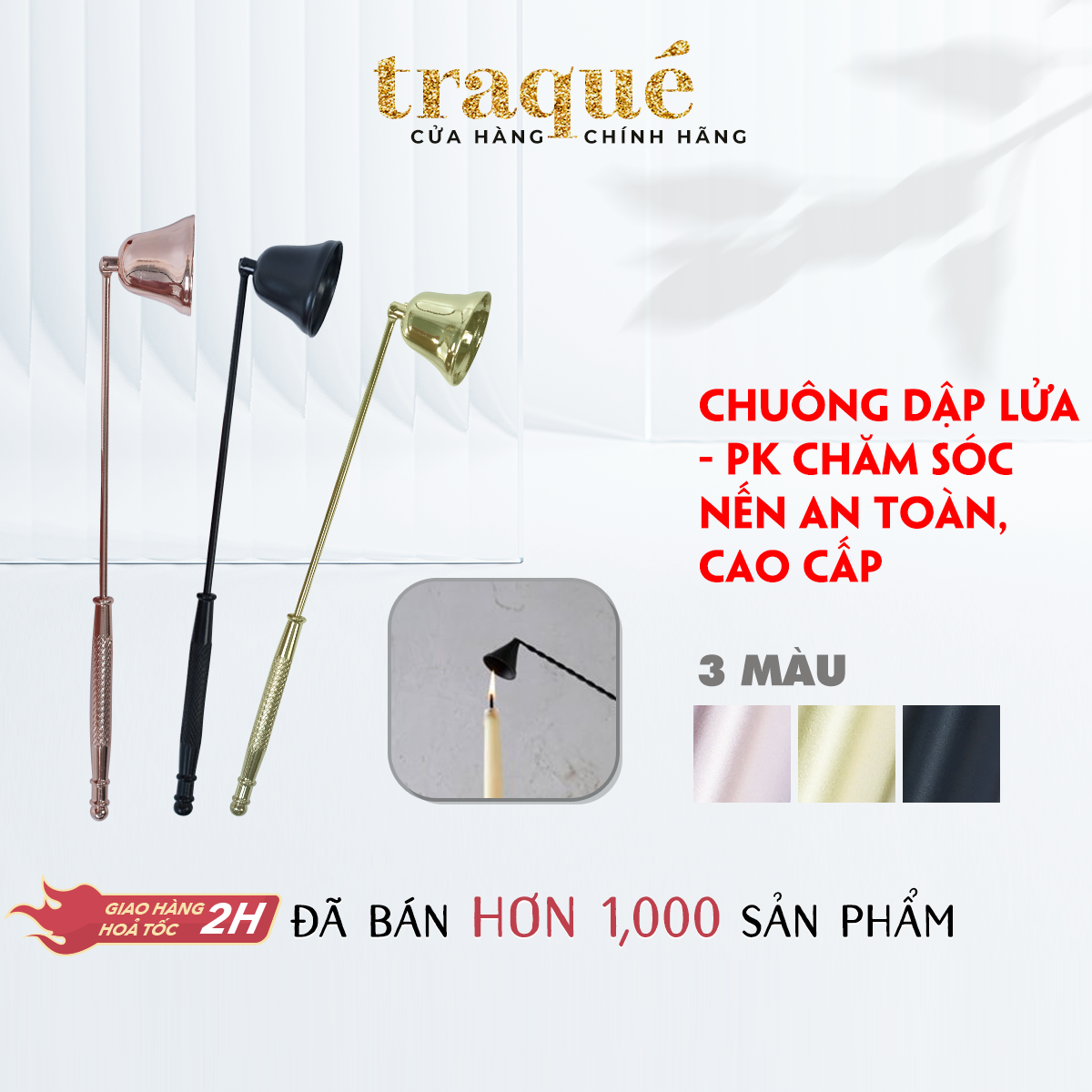 [Lẻ] Phụ kiện chăm sóc nến thơm : Chuông dập nến