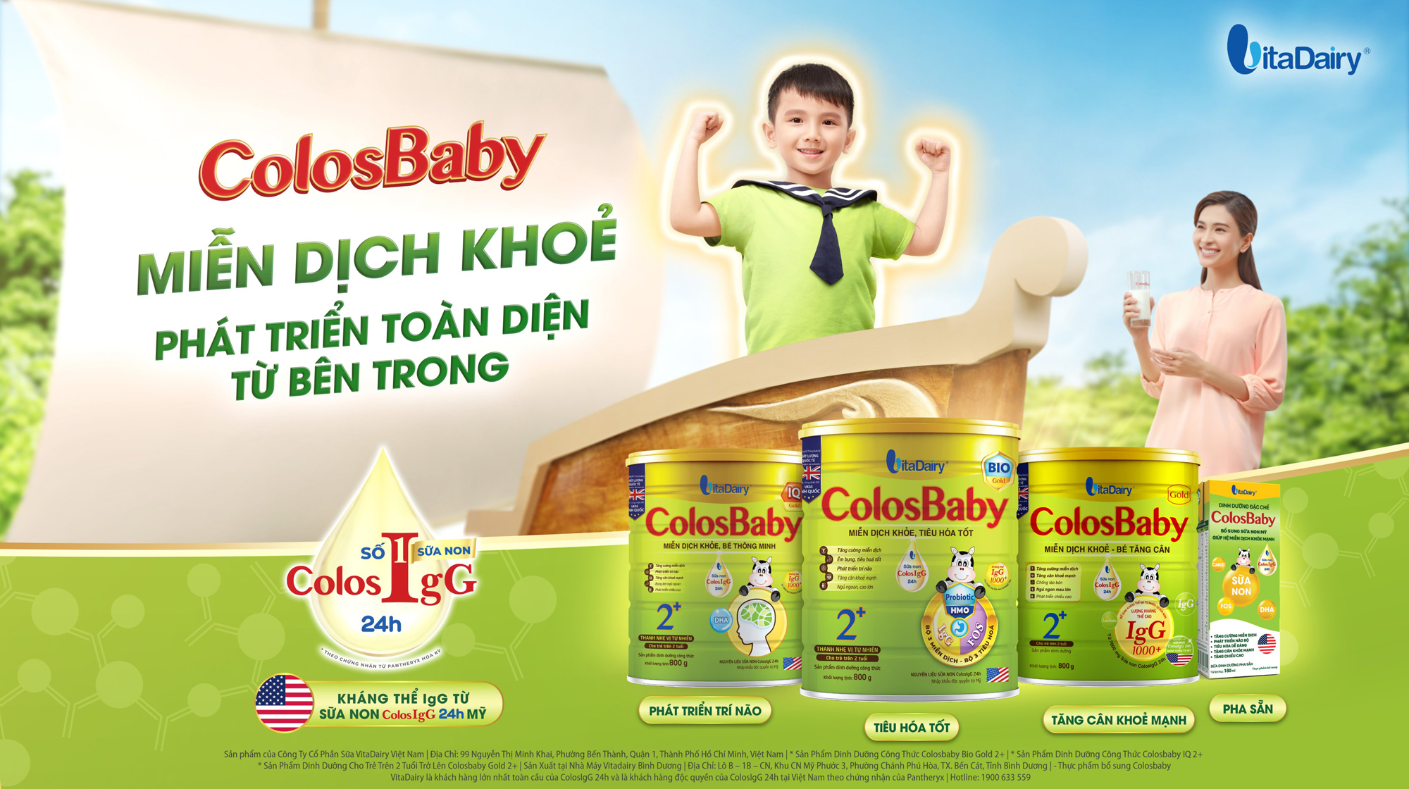 Sữa bột colosbaby gold số 1 lon 400g-M