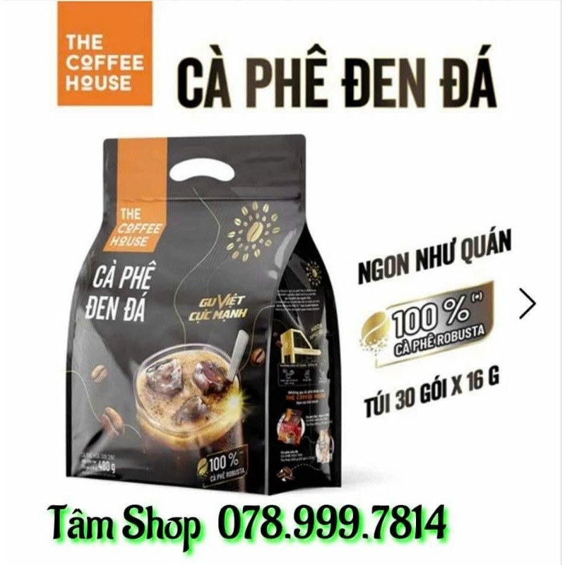 CÀ PHÊ ĐEN ĐÁ HÒA TAN THE COFFEE HOUSE (TÚI 𝟯𝟬 GÓI × 𝟭𝟲𝗴𝝰𝗺)