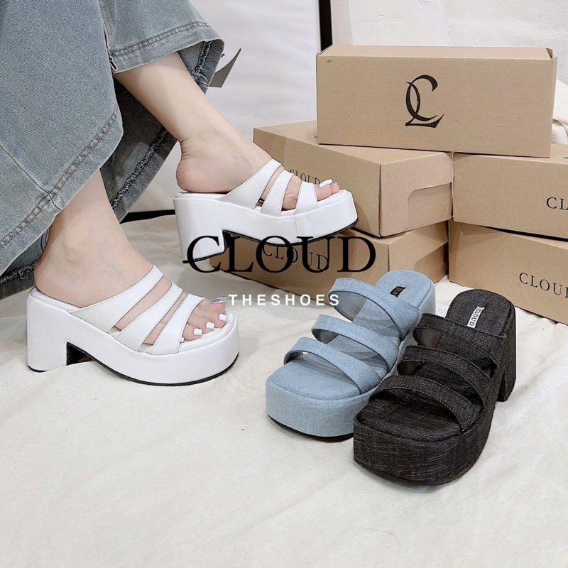Dép bánh mì ba quai phong cách cho nữ Cloud the shoes