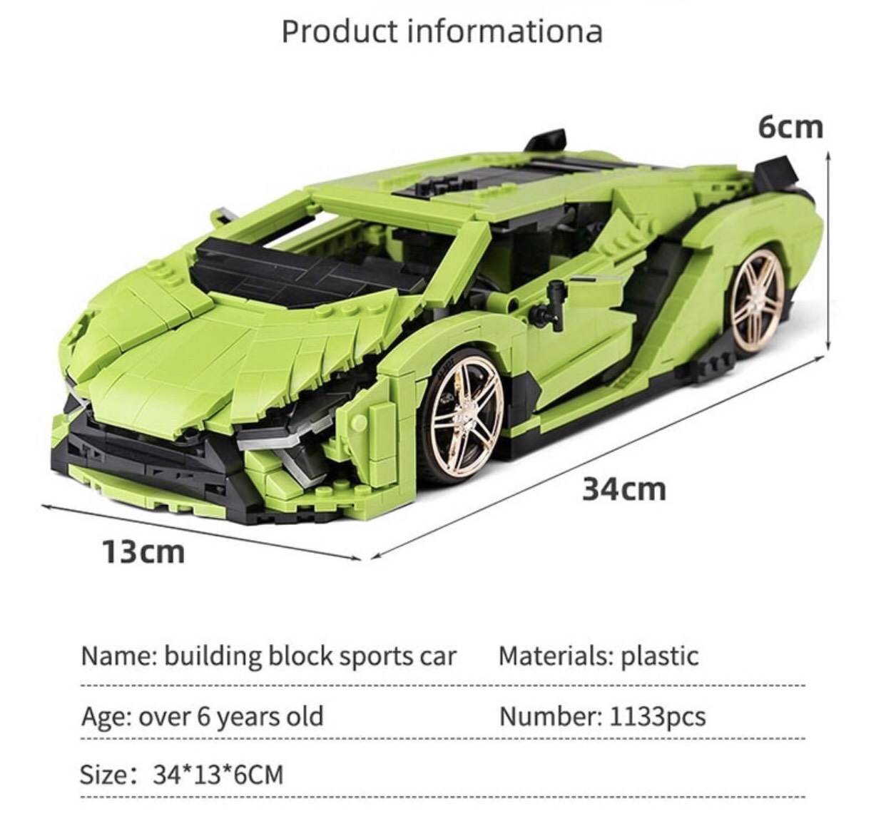 Xếp Hình Builder - Mould King 10011 ( Siêu Xe Lamborghini Xanh 1133 Mảnh )