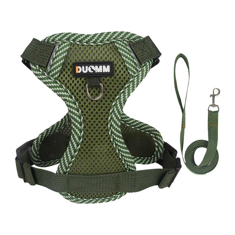 HamshMoc Durable Dog Harness And Leash Set Reflective Dog Vest Adjustable Lead Rope With Soft Handle For Small Medium Dogs