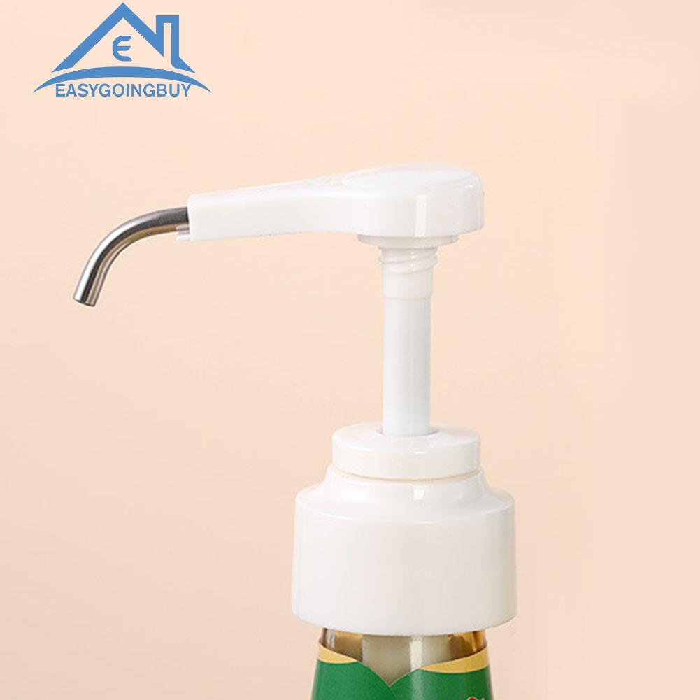 Oyster Sauce Bottle Pressure Nozzle Pump Head with 2 Long Dip Tubes Vinegar Olive Oil Squeezer Dispenser for Oil Chili Tomato Soy Sauce