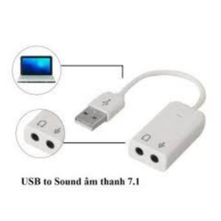 Usb Sound Có Dây 7.1 ( Cáp Chuyển Đổi Từ USB ra âm thanh cổng 3.5)- Full Box