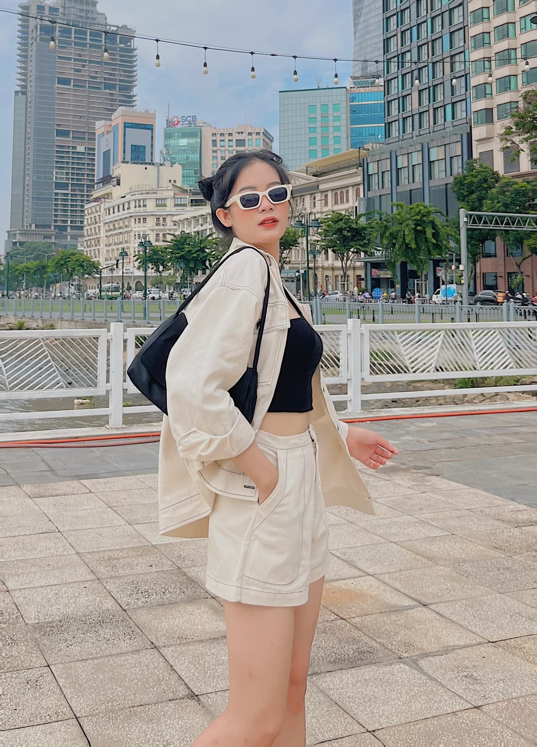 Áo khoác kaki chỉ nổi Leather Jacket