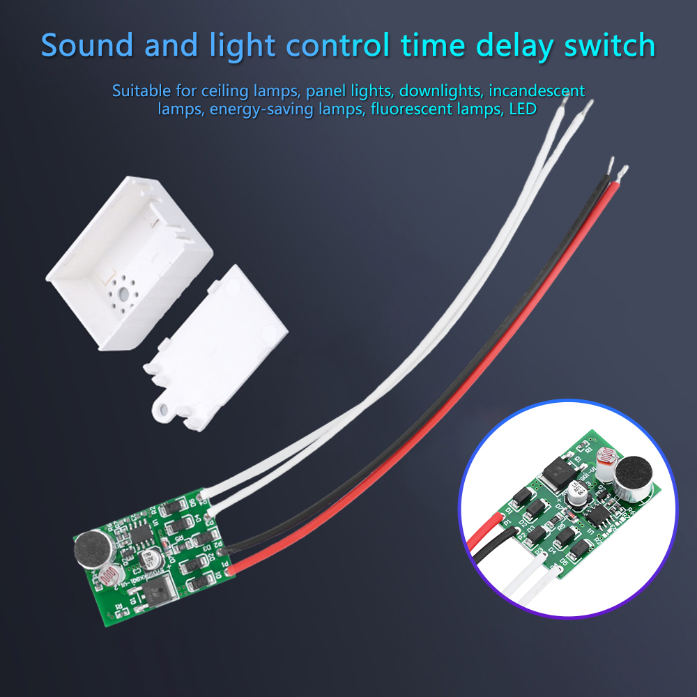 FocusAi Ac220V Voice Sensor Switch Controller Automatic Voice Sensor Detector Switch Voice Activated Switch for Ceiling Light Panel Light Downlight Incandesce
