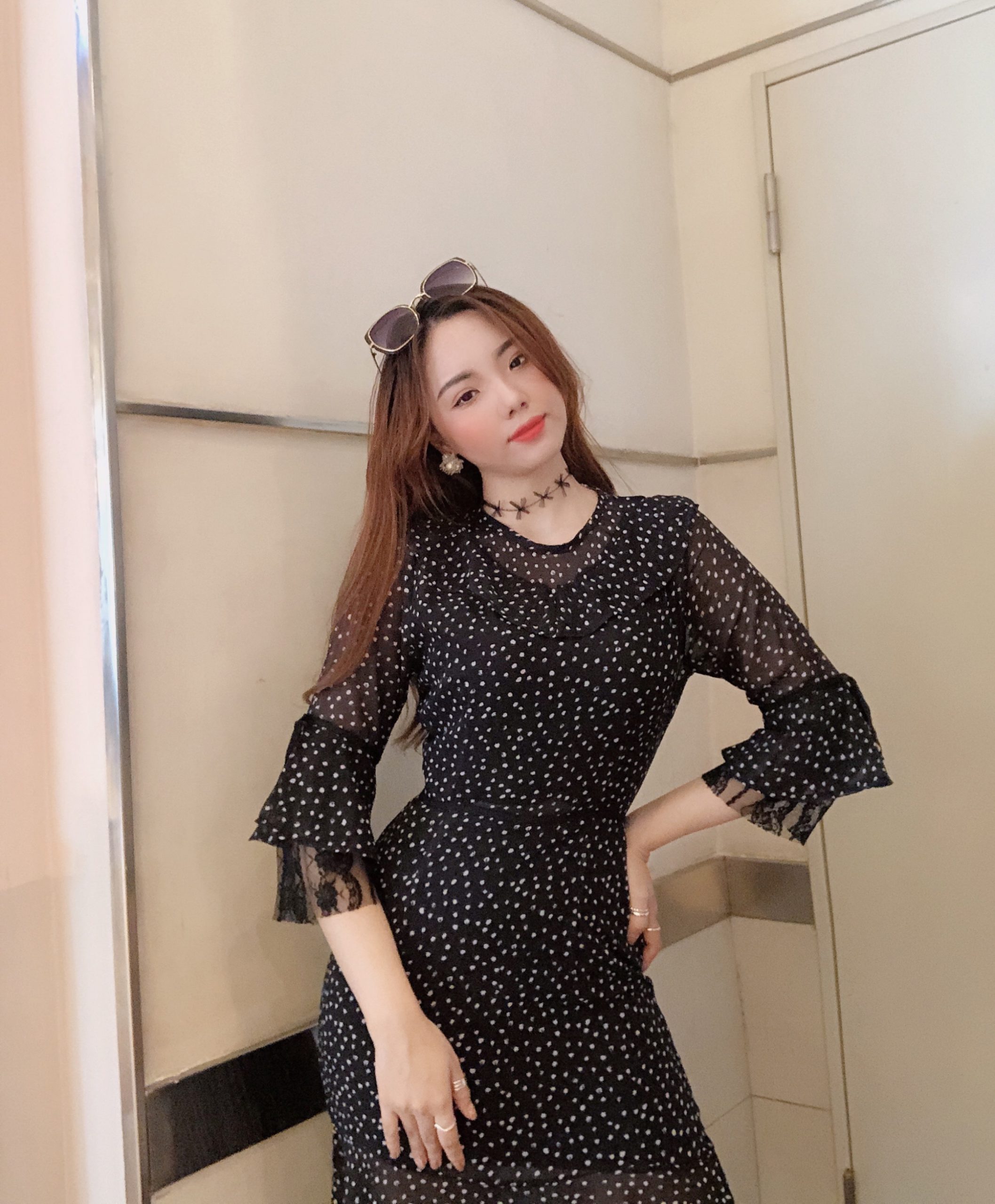 ĐẦM SUÔNG ĐUÔI CÁ CHẤM BI SANG TRỌNG THANH LỊCH Beyeu1688 - BY4325A