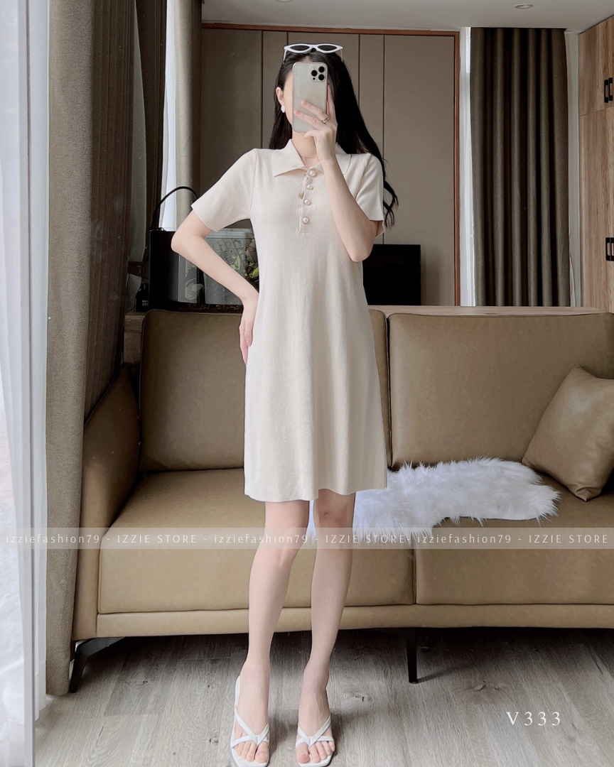 Váy polo basic Izzie V333 form basic, freesize dễ mặc, năng động, trẻ trung