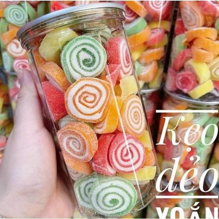 Kẹo dẻo xoắn thái lan lon pet 500g - cực ngon