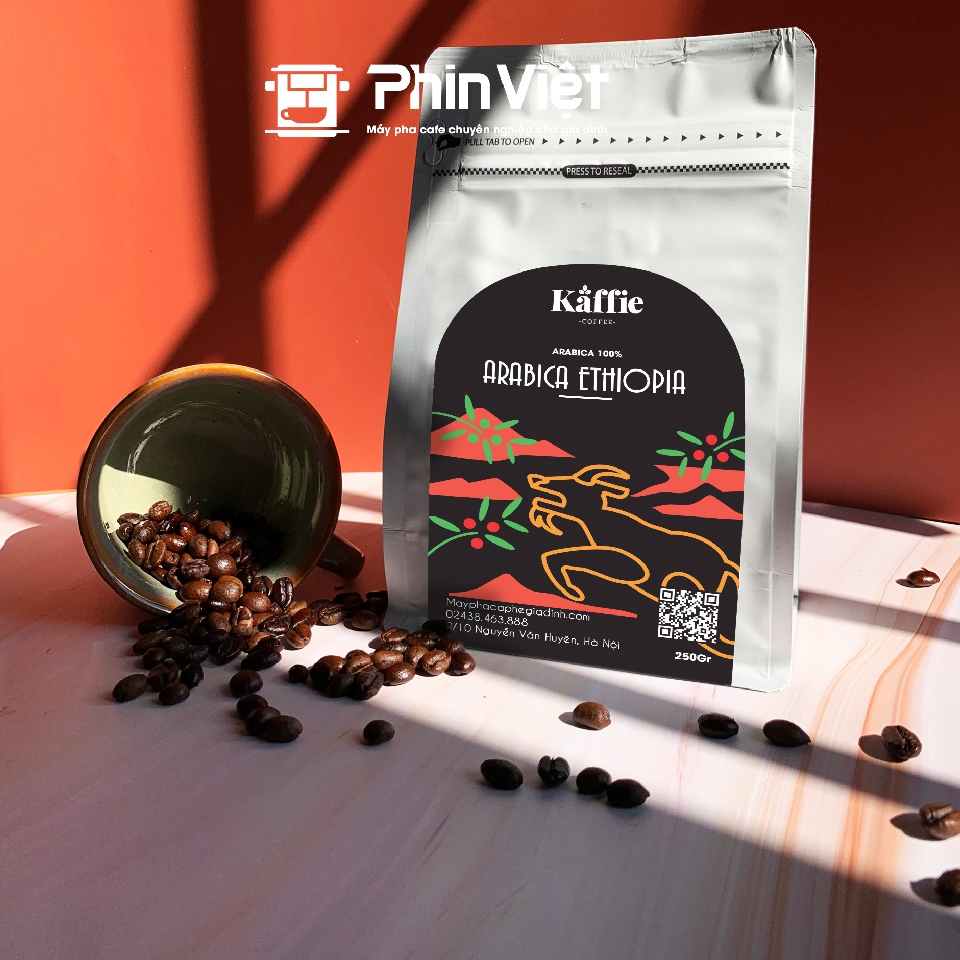 Cà phê hạt Kaffie Arabica Ethiopia - Cà phê nguyên chất rang mộc