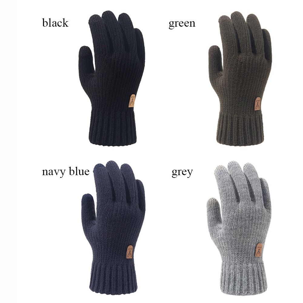 Thick Men Knitted Gloves Windproof Cold Proof Wool Mittens Daily Touch Screen Warm Gloves Autumn Winter.