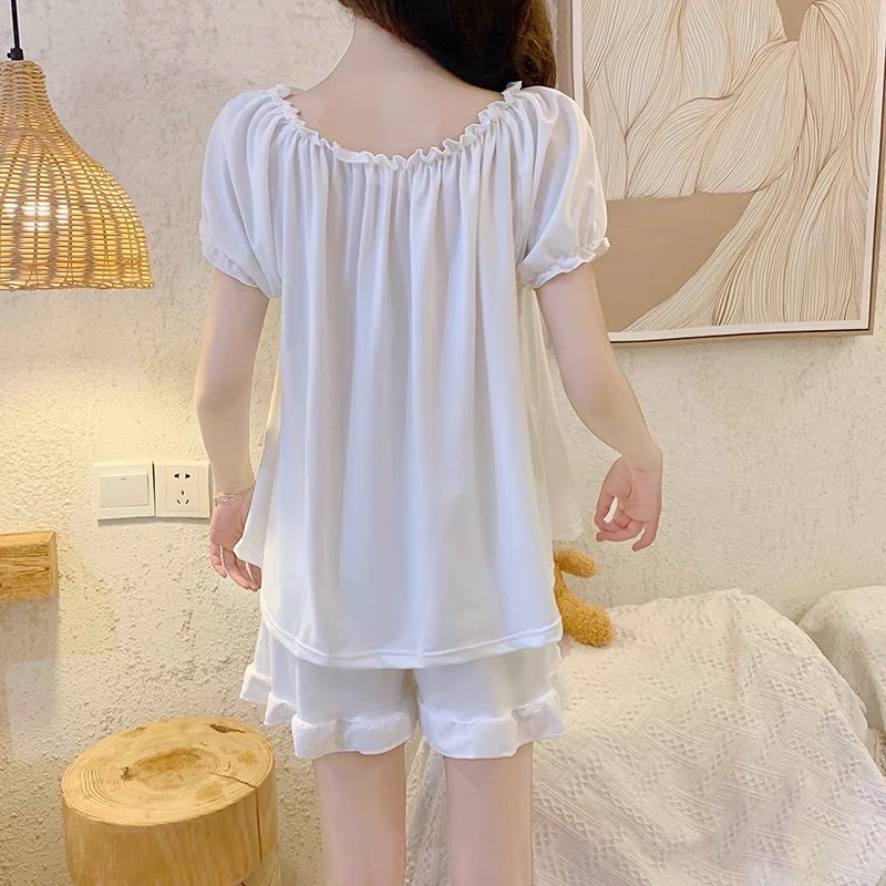 Bộ đùi lụa cao cấp, Bộ cộc mặc nhà tiểu thư baby C05