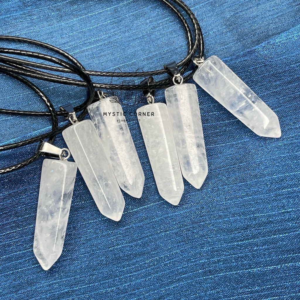 Vòng cổ đá thạch anh Trắng Clear Quartz, vòng đá bảo vệ, vòng đá năng lượng