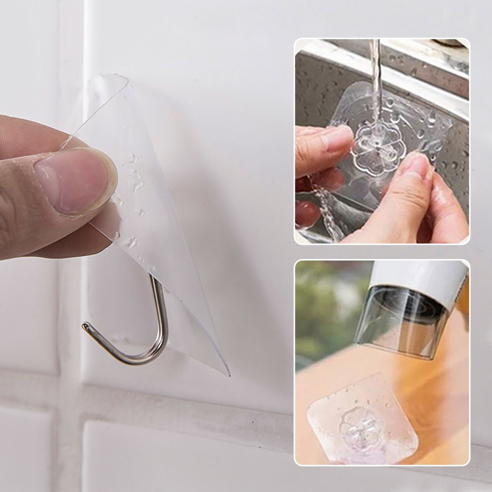 CHIPLY✨Strong✨Transparent\Cartoon Hook Wall Kitchen Adhesive Hook Creative Nail-Free Suction Cup Hook Bathroom Adhesive Hooks Heavy Duty Sticky Hooks