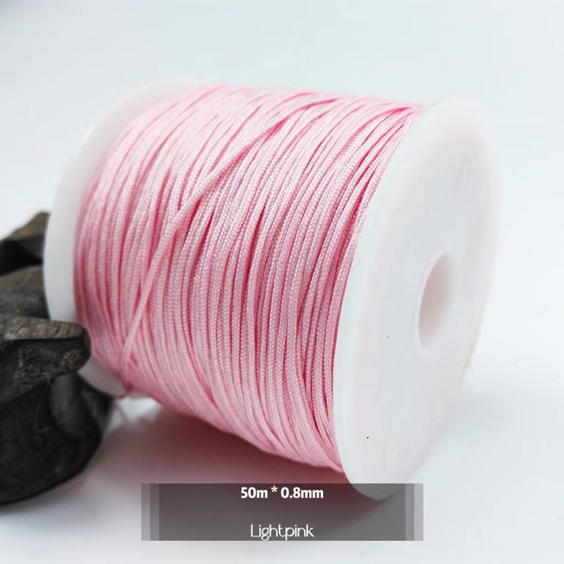 50M/Roll 0.8mm Multicolor Weaving Thread Nylon Cord Thread DIY Tassels  Beading Shamballa String Thread Macrame Knot Hand Rope Head Rope Foot Rope