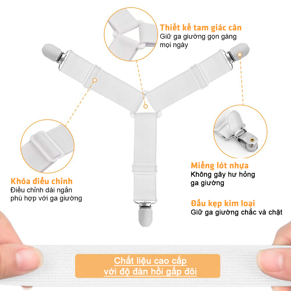 Combo 4 Bộ Kẹp Chặn Drap Giường