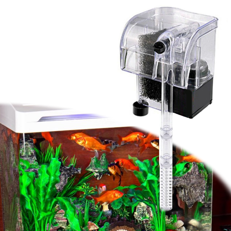 3 In 1 Small Aquarium Filter Tank Filter Suspension Oxygen Pump Water ...