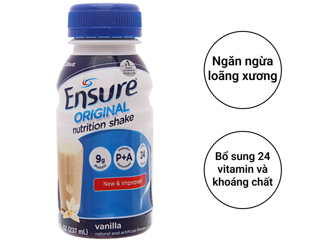 [Date 4.2025] Thùng Sữa pha sẵn Ensure Orginal 237ml (Thùng 24 chai)