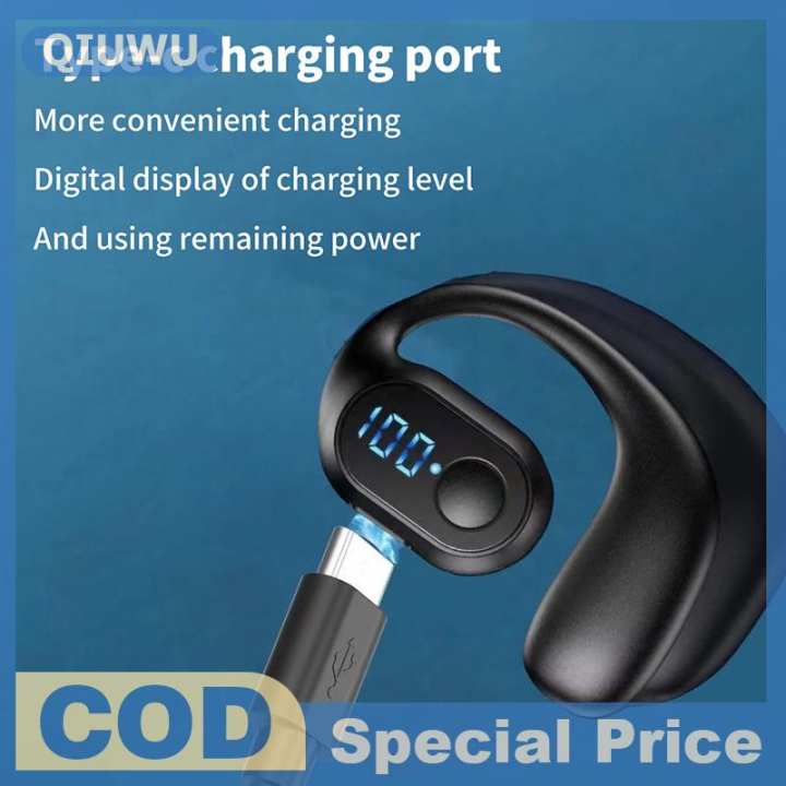 QIUWU Tai Nghe Không Dây Với Màn Hình Hiển Thị Kỹ Thuật Số Với Microphone Tai Nghe Khử Tiếng Ồn Tai Nghe Cho Lái Xe Audifonos C - Hình ảnh 4