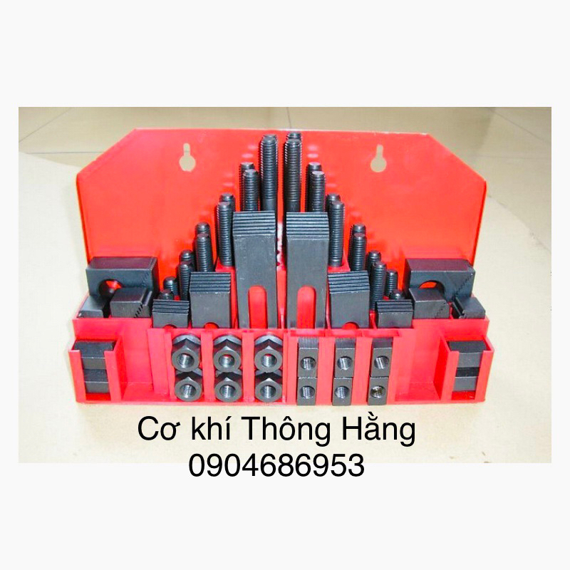 Bộ gá kẹp phôi 58 chi tiết, kích thướcM12-14-16, bộ Bulông máy phay giá rẻ