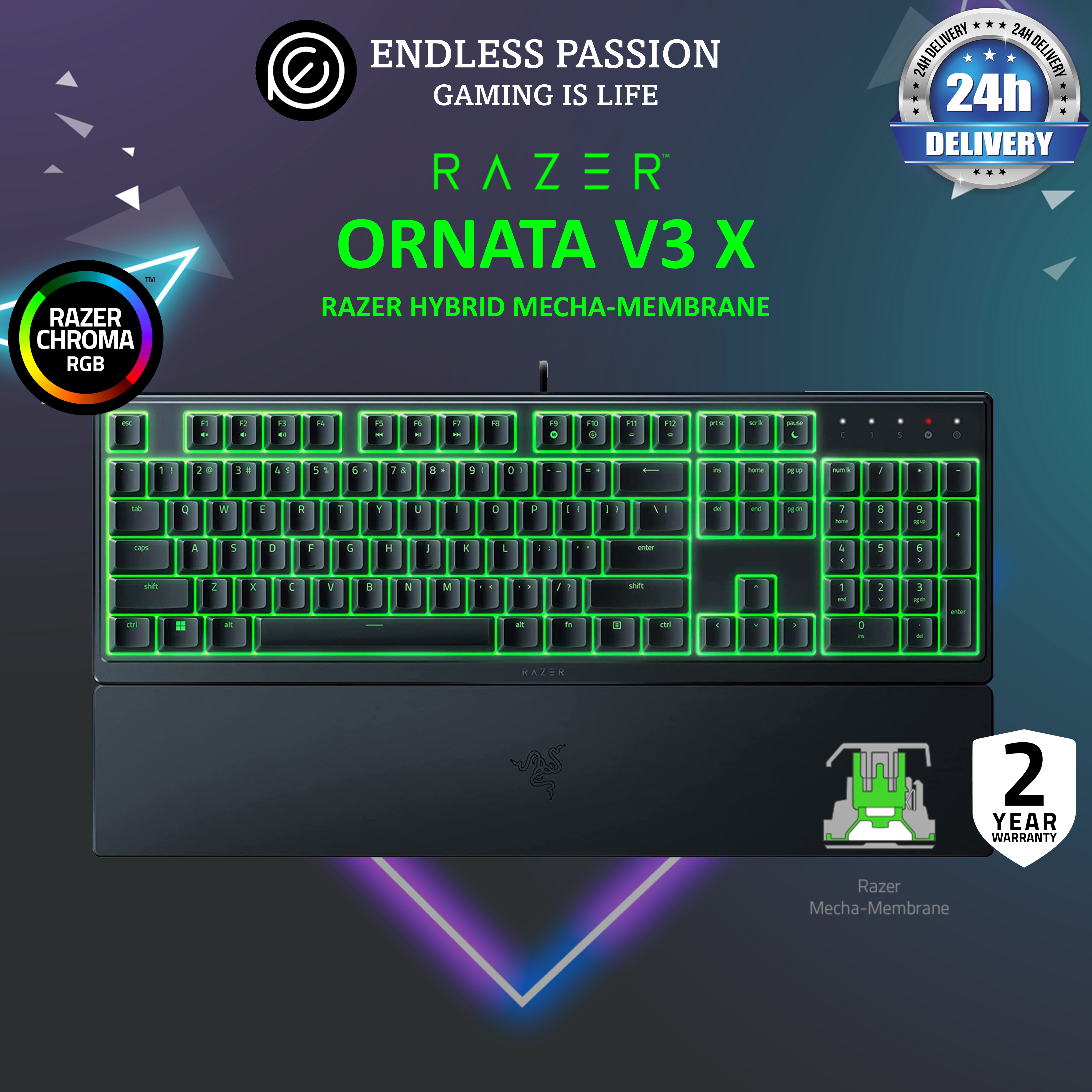 Razer Ornata V3 X Low Profile Membrane Gaming Keyboard with Razer Chroma  RGB - Black | GameStop