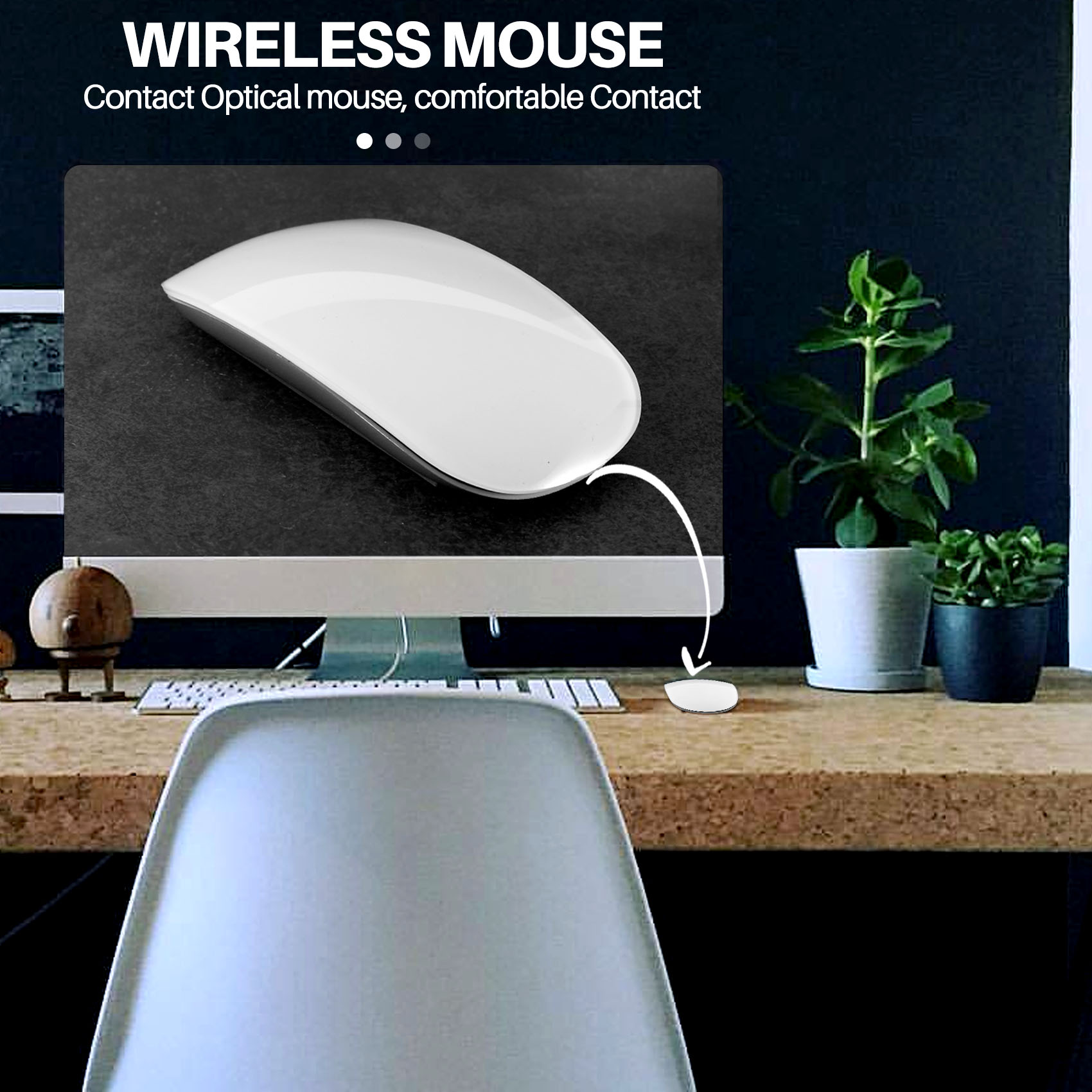 Bluetooth Wireless Magic Mouse Silent Rechargeable Computer Mouse Slim Ergonomic PC Mice For Macbook nksh-076