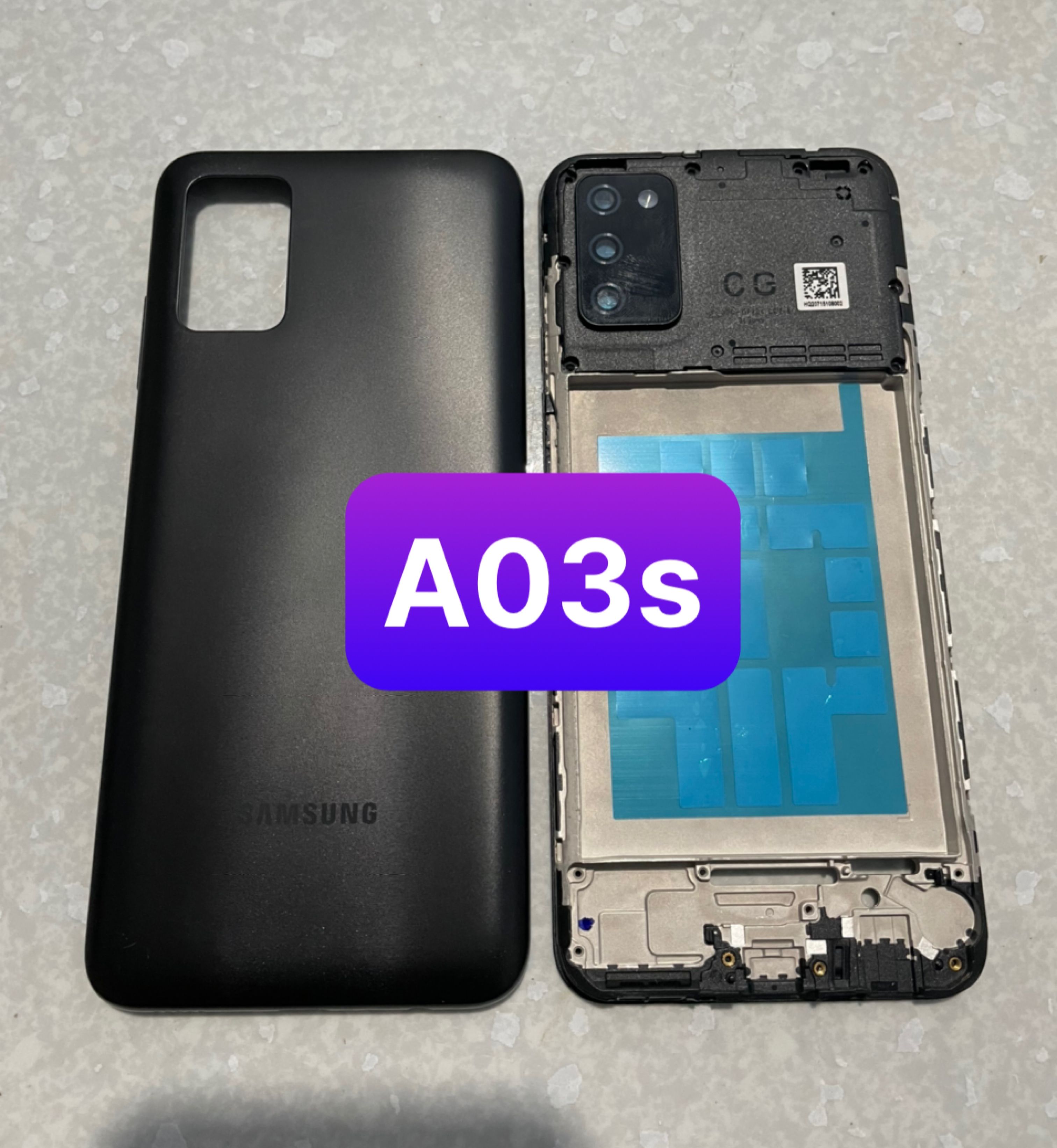bộ xương vỏ zin samsung A03s (kèm khay sim)