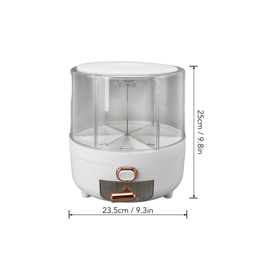 Best cook Hộp đựng hạt gạo xoay 360 thực phẩm Xi lanh đo lường cmman13.vn