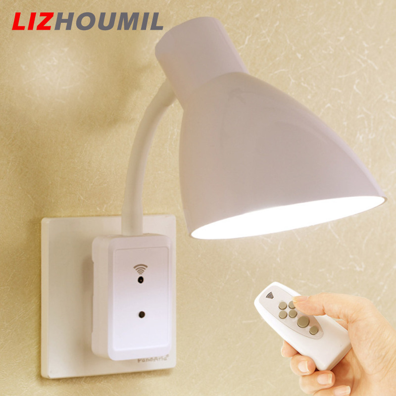 Lizhoumil intelligent wall led light socket plug with remote control e27 220v