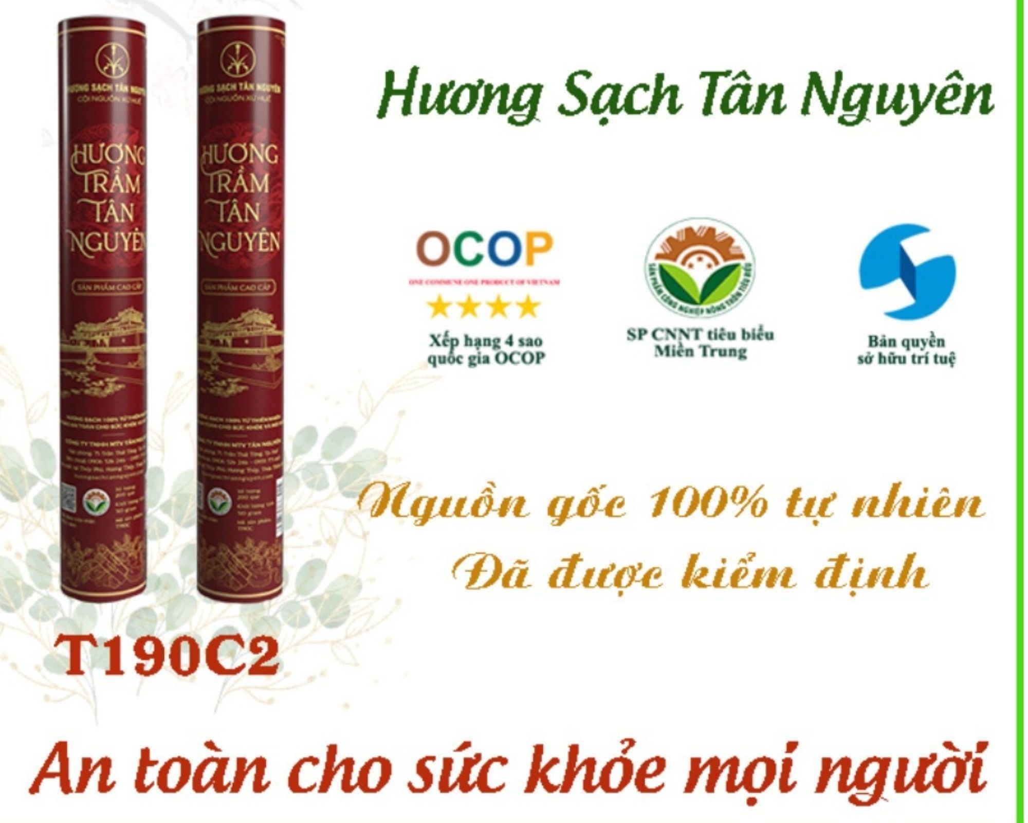 Hương trầm Tân Nguyên, nhang trầm cao cấp, hương trầm sạch 100% thiên nhiên an toàn T190C2