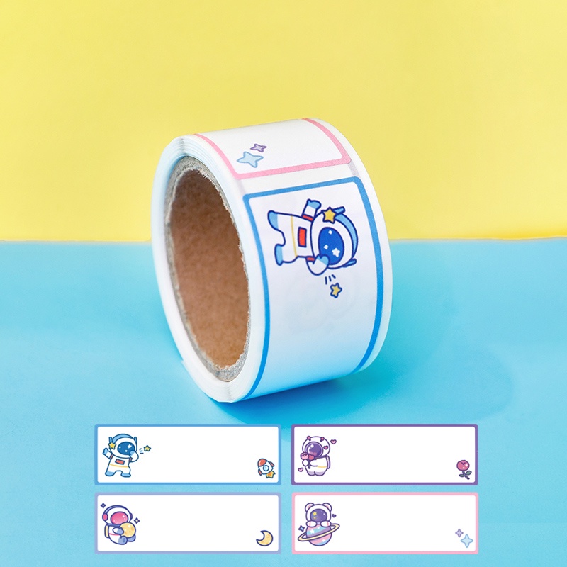 60 Pcs Rolled Cute Cartoon Name Stickers Student Classification Label Stickers Tape