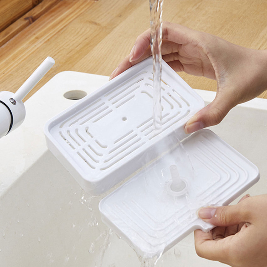 Dish Soap Dispenser Organizer Draining Tray Sponge Holder Organizer for Kitchen Sink Large Capacity Soap Pump Dispenser