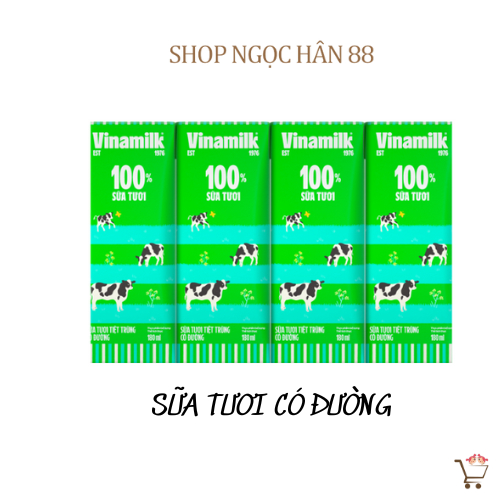 Vỉ 4 Hộp Sữa Tươi Vinamilk 100% 180ml