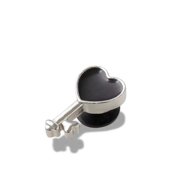 Phụ kiện Jibbitz™ Charm Silver And Black Heart Key - 10011319