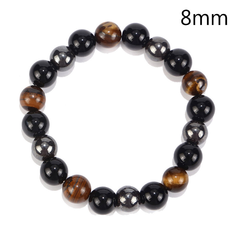 Magnetic Hematite Stone Bead Bracelet Health Care Magnet Men Weight Loss Jewelry MIRRORRR. 