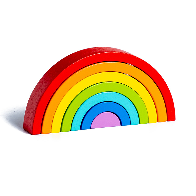 Esspreso Rainbow Building Blocks Children's Puzzle Building Jenga Joy Toys Enlightenment Color Recognition Ornaments