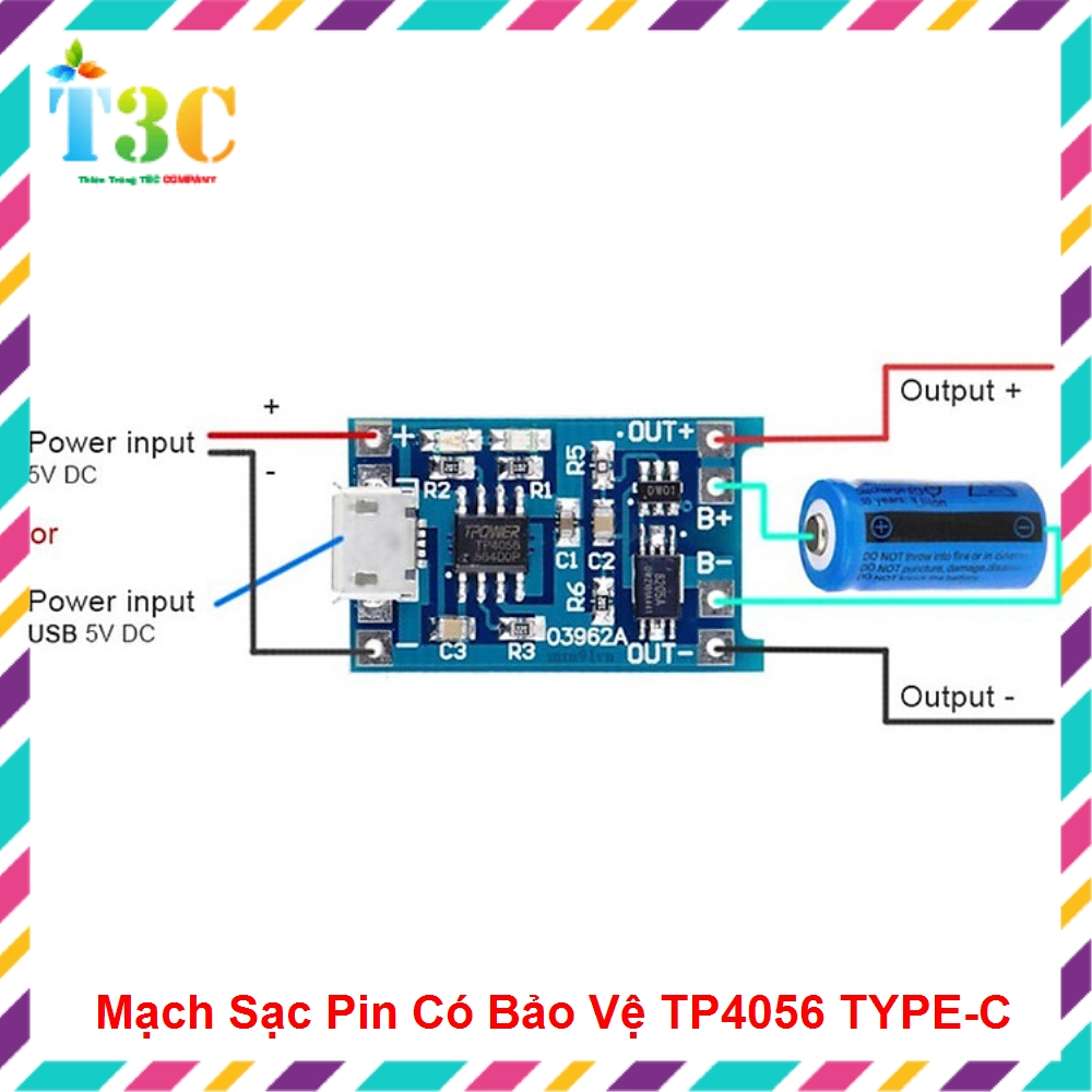 Mạch Sạc Pin Lithium Có Bảo Vệ TP4056 TYPE-C