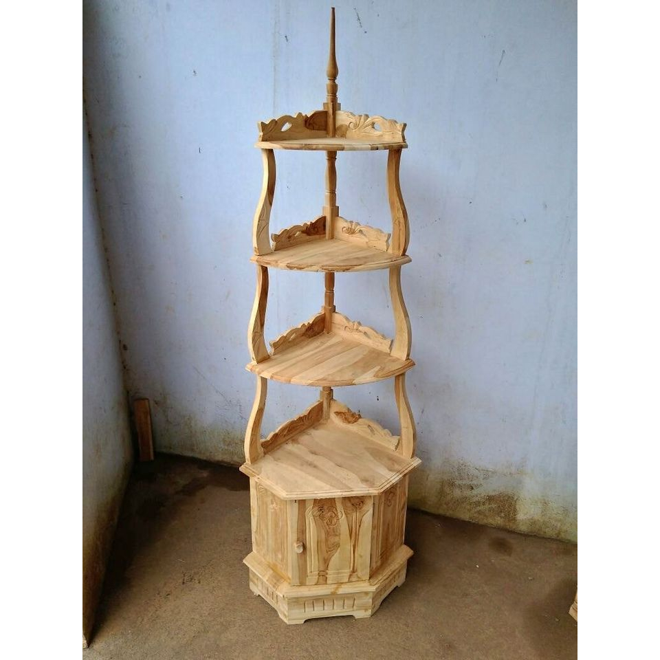 Rak Sudut Ruang Tamu Kayu Jati | Lazada Indonesia