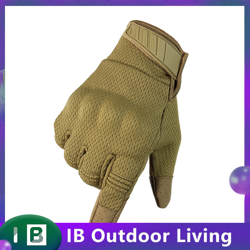 IB Outdoor Motorcycle Gloves Touchscreen Breathable Anti-slip Adjustable Wrist Strap Knuckles Protection Full Finger Gloves