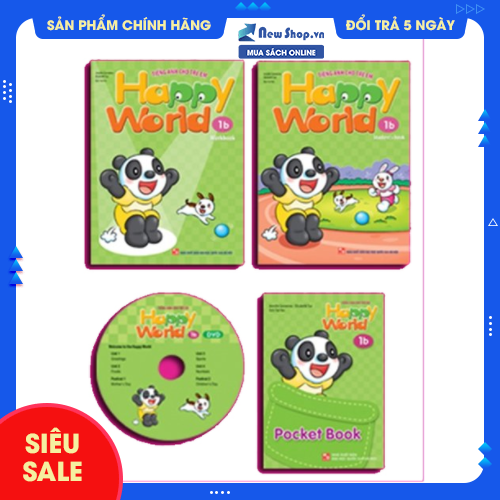 Sách - happy world - tiếng anh cho trẻ em - bộ 1b - newshop