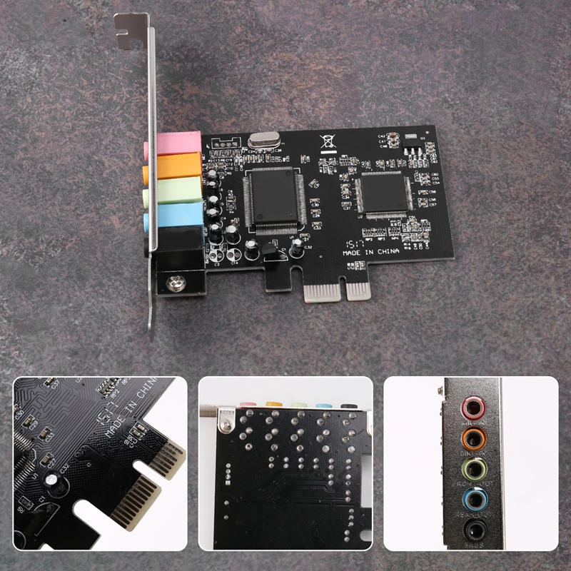 PCIe Sound Card 5.1, PCI Express Surround 3D Audio Card For PC.
